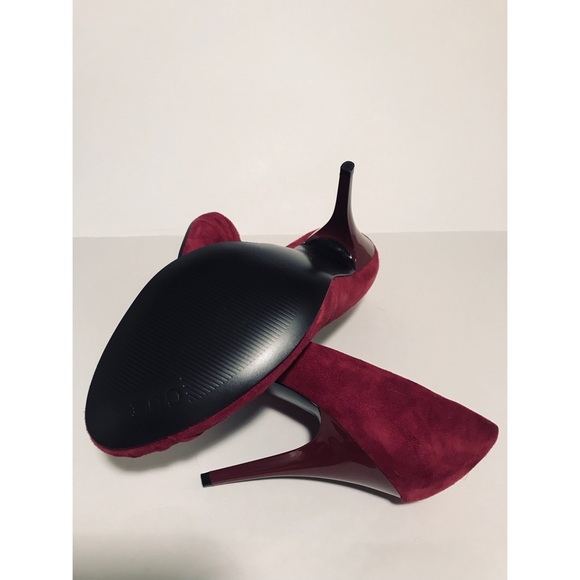 GUESS Burgundy Genuine Leather Suede Sz. 8 - Picture 8 of 8
